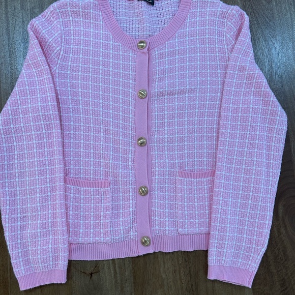 Pink Women's Cardigan Sweater - Picture 2 of 7